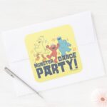 Sesame Street Monster Dance Party Square Sticker
