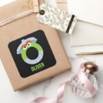 Sesame Street O Is For Oscar Square Sticker