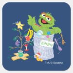 Sesame Street Oscar Christmas Tree Square Sticker