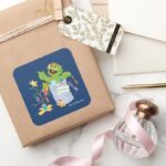 Sesame Street Oscar Christmas Tree Square Sticker
