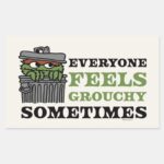 Sesame Street Oscar The Grouch Feels Grouchy Rectangular Sticker