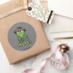 Sesame Street Oscar The Grouch Nope Classic Round Sticker
