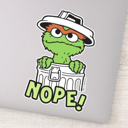 Sesame Street Oscar The Grouch Nope Sticker