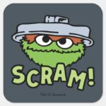 Sesame Street Oscar The Grouch Scram Square Sticker