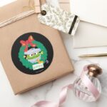 Sesame Street Oscar The Grouch Wreath Classic Round Sticker