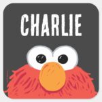Sesame Street Personalized Elmo Big Face Square Sticker