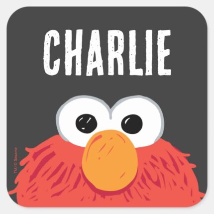 Sesame Street Personalized Elmo Big Face Square Sticker