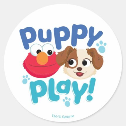 Sesame Street Puppy Play Elmo Tango Classic Round Sticker