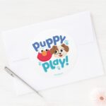 Sesame Street Puppy Play Elmo Tango Classic Round Sticker