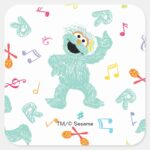 Sesame Street Rosita Music Scribble Pattern Square Sticker