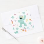 Sesame Street Rosita Music Scribble Pattern Square Sticker