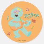 Sesame Street Rosita Playing Guitar Classic Round Sticker