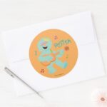 Sesame Street Rosita Playing Guitar Classic Round Sticker