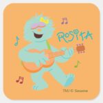 Sesame Street Rosita Playing Guitar Square Sticker