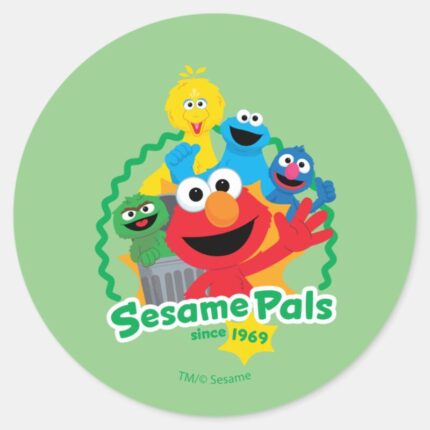 Sesame Street Sesame Pals Since 1969 Classic Round Sticker