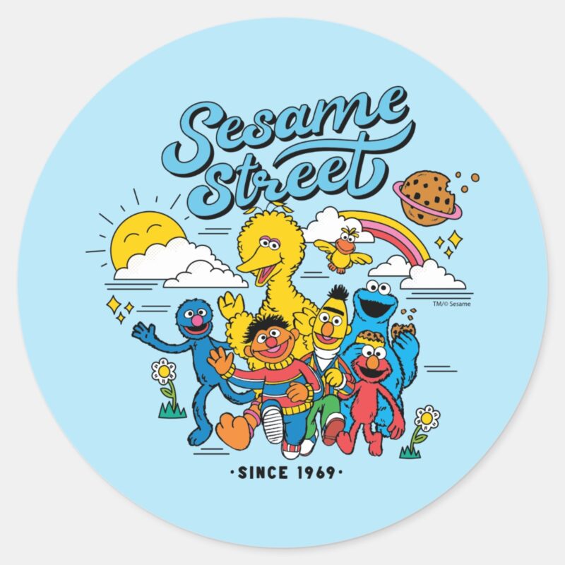 Sesame Street Since 1969 Classic Round Sticker Sesame Street Since 1969 Classic Round Sticker