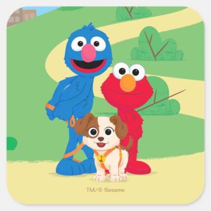 Sesame Street Tango With Grover Elmo Square Sticker