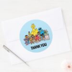Sesame Street Thank You Party Favor Classic Round Sticker