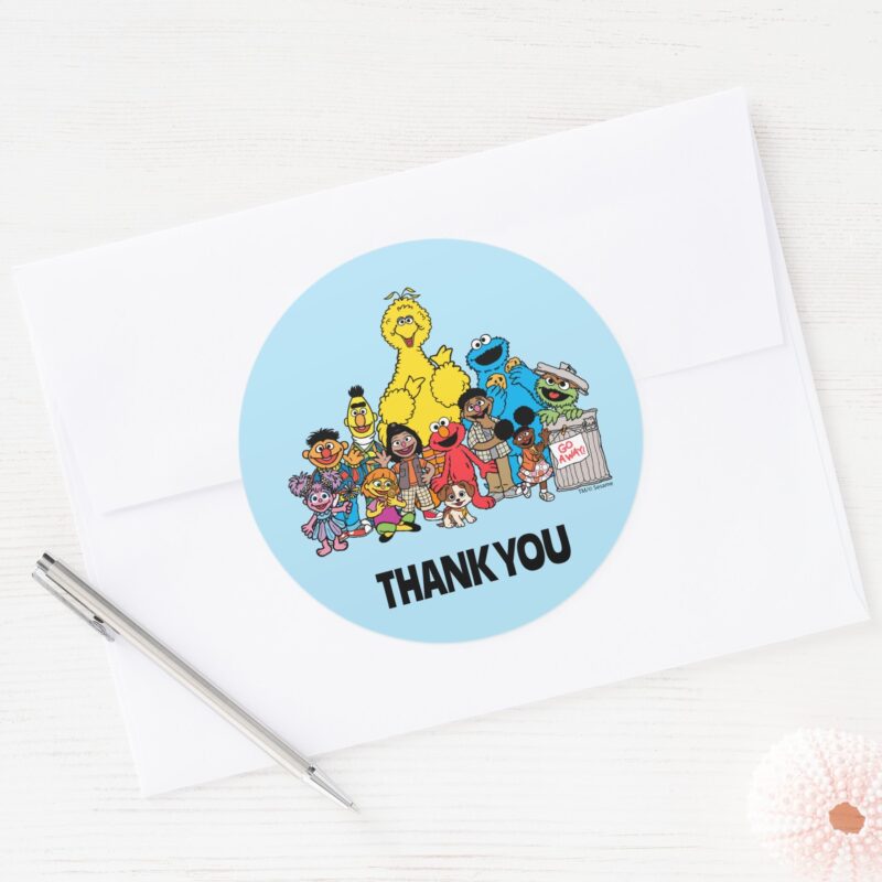 Sesame Street Thank You Party Favor Classic Round Sticker
