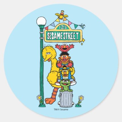 Sesame Street Under The Sesame Street Sign Classic Round Sticker