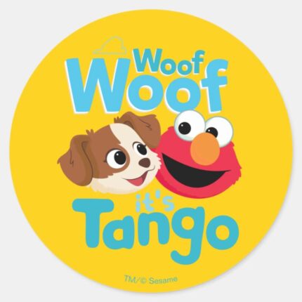 Sesame Street Woof Woof Its Tango Elmo Classic Round Sticker