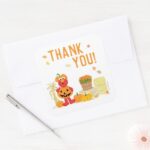 Sesame Streets Elmo Fall Birthday Square Sticker