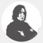 Severus Snape Arms Crossed B W Classic Round Sticker