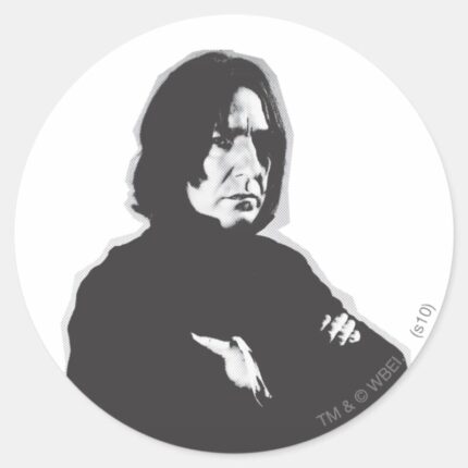 Severus Snape Arms Crossed B W Classic Round Sticker