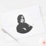 Severus Snape Arms Crossed B W Classic Round Sticker