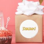 Shazam Logo Yellow Red Classic Round Sticker