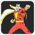 Shazam Ready To Fight Square Sticker