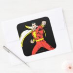 Shazam Ready To Fight Square Sticker