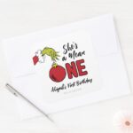 Shes A Mean One Grinch Birthday Square Sticker