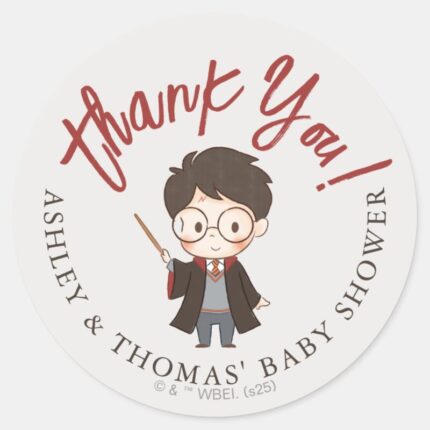 Simple Harry Potter Baby Shower Classic Round Sticker