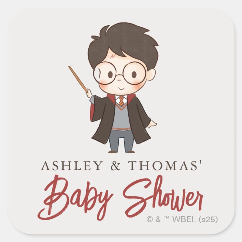 Simple Harry Potter Baby Shower Square Sticker Simple Harry Potter Baby Shower Square Sticker