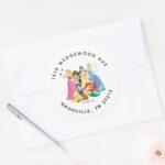 Simple And Modern Disney Princess Birthday Classic Round Sticker