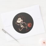 Skeleton Mickey On Halloween Classic Round Sticker
