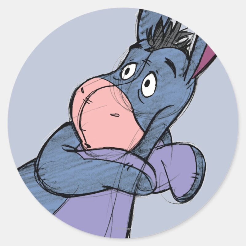 Sketch Eeyore 2 Classic Round Sticker