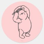 Sketch Winnie The Pooh 1 Classic Round Sticker