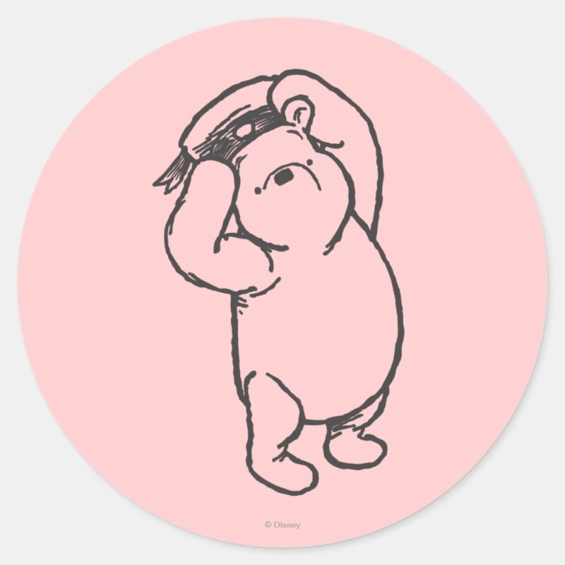 Sketch Winnie The Pooh 1 Classic Round Sticker