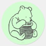 Sketch Winnie The Pooh 3 Classic Round Sticker