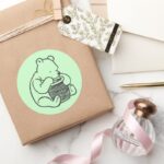 Sketch Winnie The Pooh 3 Classic Round Sticker