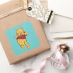 Sketch Winnie The Pooh Square Sticker