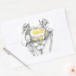 Sketched Chest Superman Logo Square Sticker