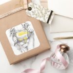 Sketched Chest Superman Logo Square Sticker