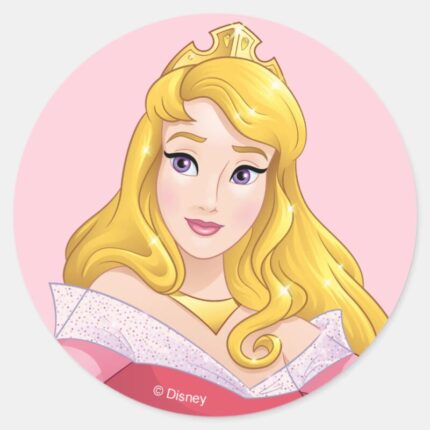 Sleeping Beauty Princesses Rule Classic Round Sticker