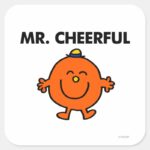 Smiling Mr. Cheerful Square Sticker