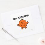 Smiling Mr. Cheerful Square Sticker