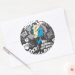 Smooch Smack Collage Classic Round Sticker