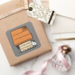 Snoopy Halloween Spider Web Doghouse Square Sticker